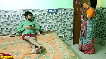 Young Indian man engages in intimate encounter with attractive maid Bhabhi in homemade video