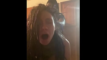 Amateur Latina with tattoos and long hair gets rough sex in the kitchen